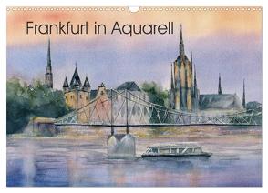 Frankfurt in Aquarell (Wandkalender 2024 DIN A3 quer), CALVENDO Monatskalender von Krause,  Jitka