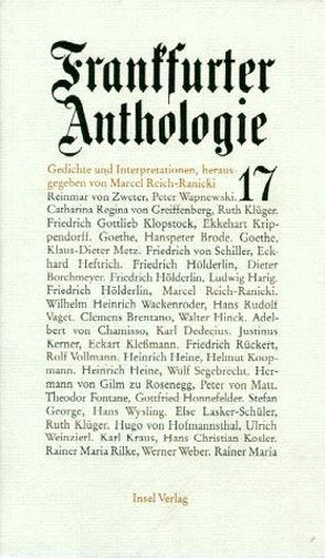 Frankfurter Anthologie. Gedichte und Interpretationen von Reich-Ranicki,  Marcel