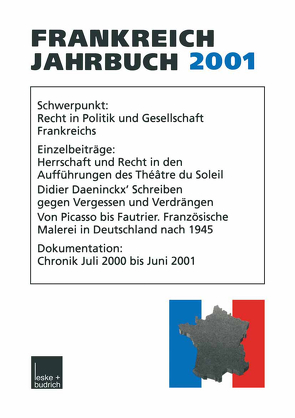 Frankreich-Jahrbuch 2001 von Asholt,  Wolfgang, Bock,  Hans Manfred, Christadler,  Mariluise, Kimmel,  Adolf, Kolboom,  Ingo, Pitch,  Robert, Uterwerde,  Henrik