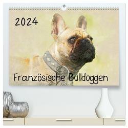 Französische Bulldoggen 2024 (hochwertiger Premium Wandkalender 2024 DIN A2 quer), Kunstdruck in Hochglanz von Redecker,  Andrea