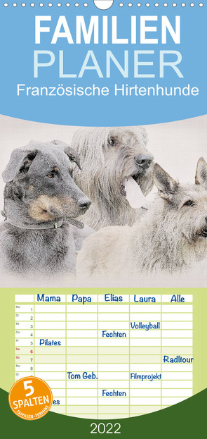 Familienplaner Französische Hirtenhunde 2022 (Wandkalender 2022 , 21 cm x 45 cm, hoch) von Redecker,  Andrea