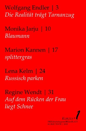 FREEdrichshagener KleeBLATT / KURZES von Endler,  Wolfgang, Jarju,  Monika, Kannen,  Marion, Kelm,  Lena, Wendt,  Regine