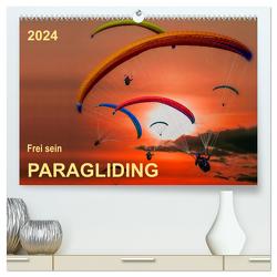 Frei sein – Paragliding (hochwertiger Premium Wandkalender 2024 DIN A2 quer), Kunstdruck in Hochglanz von Roder,  Peter