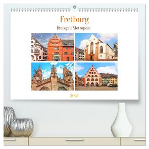 Freiburg – Breisgau Metropole (hochwertiger Premium Wandkalender 2024 DIN A2 quer), Kunstdruck in Hochglanz von Schwarze,  Nina