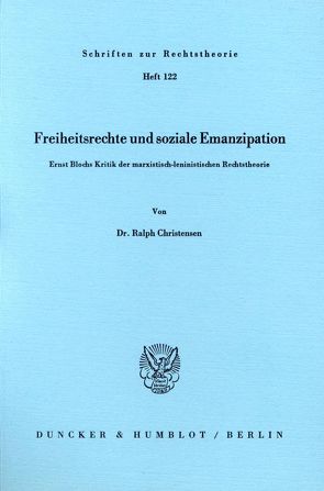 Freiheitsrechte und soziale Emanzipation. von Christensen,  Ralph