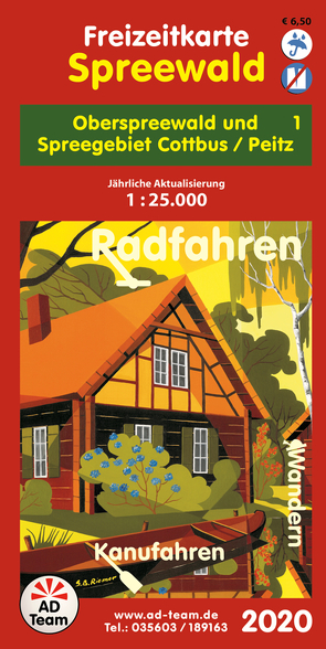 Freizeitkarte Spreewald – 1 (Ausgabe 2020)