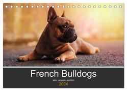 French Bulldog aktiv, verspielt, sportlich (Tischkalender 2024 DIN A5 quer), CALVENDO Monatskalender von Block,  Janina