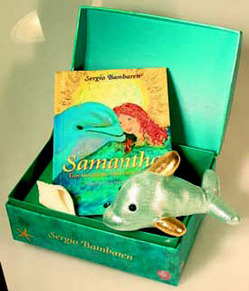 Freundschafts-Schatztruhe: Buch Samantha, Delphin mit Glitzerflossen, Muscheln von Sergio Bambaren