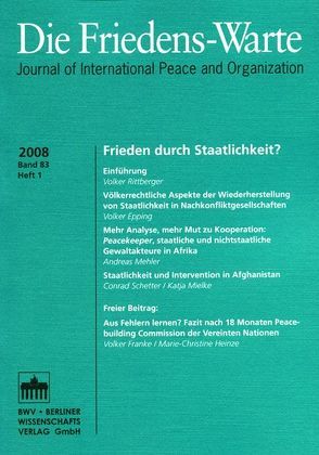 Frieden durch Staatlichkeit? von Rittberger,  Volker, Tomuschat,  Christian