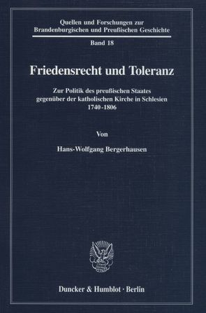 Friedensrecht und Toleranz. von Bergerhausen,  Hans-Wolfgang