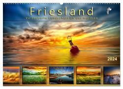 Friesland, verzauberte Landschaft an der Nordsee (Wandkalender 2024 DIN A2 quer), CALVENDO Monatskalender von Roder,  Peter