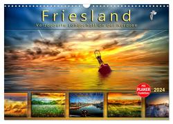 Friesland, verzauberte Landschaft an der Nordsee (Wandkalender 2024 DIN A3 quer), CALVENDO Monatskalender von Roder,  Peter