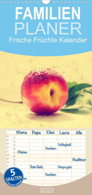 Familienplaner Frische Früchte Kalender (Wandkalender 2022 , 21 cm x 45 cm, hoch) von Riedel,  Tanja