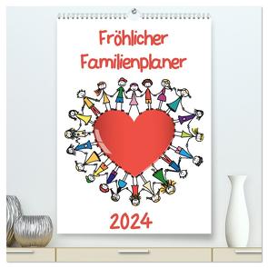 Fröhlicher Familienplaner (hochwertiger Premium Wandkalender 2024 DIN A2 hoch), Kunstdruck in Hochglanz von / VRD,  pixelpunker.de