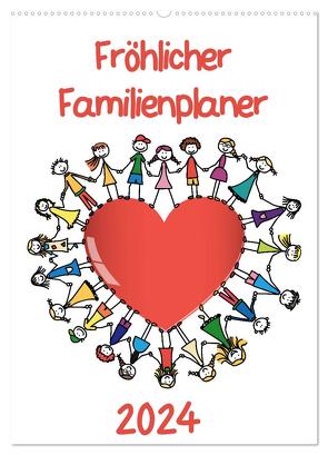 Fröhlicher Familienplaner (Wandkalender 2024 DIN A2 hoch), CALVENDO Monatskalender von / VRD,  pixelpunker.de