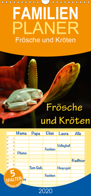 Frösche und Kröten – Familienplaner hoch (Wandkalender 2020 , 21 cm x 45 cm, hoch) von N.,  N.