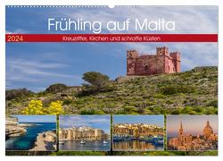 Frühling auf Malta – Kreuzritter, Kirchen und schroffe Küsten (Wandkalender 2024 DIN A2 quer), CALVENDO Monatskalender von Caccia,  Enrico