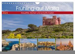 Frühling auf Malta – Kreuzritter, Kirchen und schroffe Küsten (Wandkalender 2024 DIN A4 quer), CALVENDO Monatskalender von Caccia,  Enrico