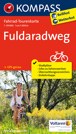 Fahrrad-Tourenkarte Fuldaradweg von KOMPASS-Karten GmbH