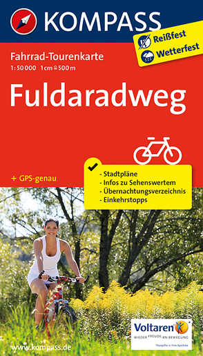 Fahrrad-Tourenkarte Fuldaradweg von KOMPASS-Karten GmbH