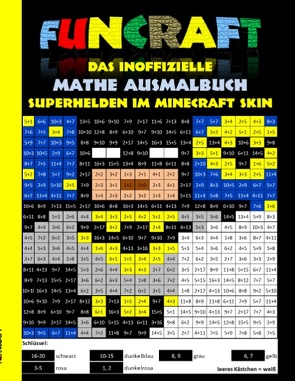 Funcraft – Das inoffizielle Mathe Ausmalbuch: Superhelden im Minecraft Skin (Cover Batman) von Taane,  Theo von