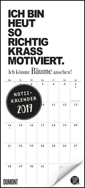 Funi Smart Art Notizkalender 2019 – Wandkalender – Funny Quotes, Sprüche – Format 22 x 49 cm von DUMONT Kalenderverlag, FUNI SMART ART