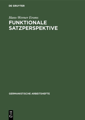 Funktionale Satzperspektive von Eroms,  Hans-Werner