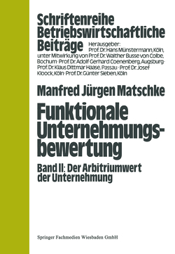 Funktionale Unternehmungsbewertung von Matschke,  Manfred Jürgen