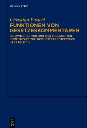 Funktionen von Gesetzeskommentaren von Puricel,  Christian