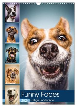 Funny Faces – Lustige Hundebilder (Wandkalender 2024 DIN A3 hoch), CALVENDO Monatskalender von und Stefan Kulpa,  Manuela