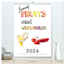 funny FRUITS and VEGETABLES – lustiges Obst und Gemüse (hochwertiger Premium Wandkalender 2024 DIN A2 hoch), Kunstdruck in Hochglanz von Boom,  Daniel