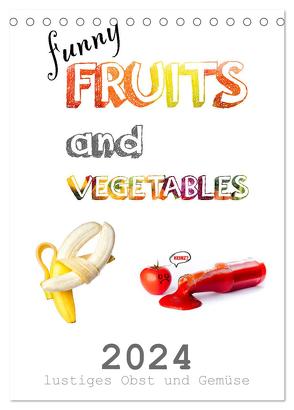 funny FRUITS and VEGETABLES – lustiges Obst und Gemüse (Tischkalender 2024 DIN A5 hoch), CALVENDO Monatskalender von Boom,  Daniel