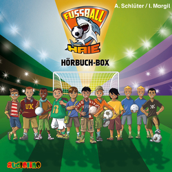 Fußball-Haie Hörbuch-Box von Margil,  Irene, Olev,  Fjodor, Schlüter,  Andreas