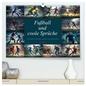 Fußball und coole Sprüche (hochwertiger Premium Wandkalender 2024 DIN A2 quer), Kunstdruck in Hochglanz von Meutzner,  Dirk