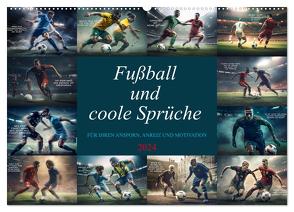 Fußball und coole Sprüche (Wandkalender 2024 DIN A2 quer), CALVENDO Monatskalender von Meutzner,  Dirk