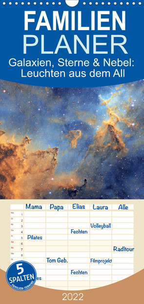 Familienplaner Galaxien, Sterne und Nebel: Leuchten aus dem All (Wandkalender 2022 , 21 cm x 45 cm, hoch) von CALVENDO