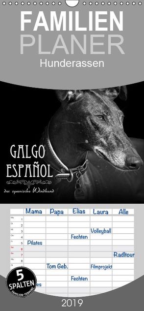 Galgo Español – der spanische Windhund 2019 – Familienplaner hoch (Wandkalender 2019 , 21 cm x 45 cm, hoch) von - Andrea Redecker,  4pfoten-design