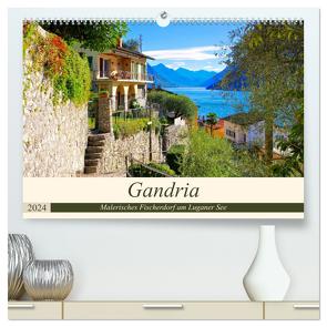 Gandria – Malerisches Fischerdorf am Luganer See (hochwertiger Premium Wandkalender 2024 DIN A2 quer), Kunstdruck in Hochglanz von LianeM,  LianeM