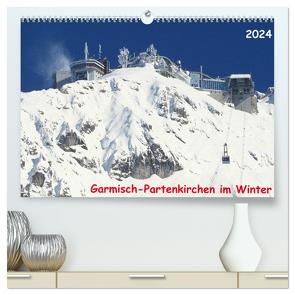 Garmisch-Partenkirchen im Winter (hochwertiger Premium Wandkalender 2024 DIN A2 quer), Kunstdruck in Hochglanz von Layer,  Arno