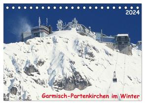 Garmisch-Partenkirchen im Winter (Tischkalender 2024 DIN A5 quer), CALVENDO Monatskalender von Layer,  Arno