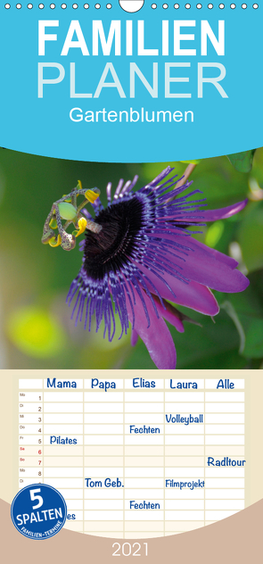 Gartenblumen – Familienplaner hoch (Wandkalender 2021 , 21 cm x 45 cm, hoch) von Geduldig,  Bildagentur