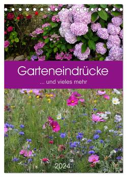 Garteneindrücke (Tischkalender 2024 DIN A5 hoch), CALVENDO Monatskalender von Falke,  Manuela
