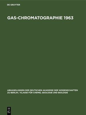Gas-Chromatographie 1963 von Angelé,  Hans-Peter, Struppe,  Hans Georg