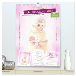 Geburtstagsplaner Boho Rosa – Für Termine, Geschenke, Eventdetails & mehr (hochwertiger Premium Wandkalender 2024 DIN A2 hoch), Kunstdruck in Hochglanz von MD-Publishing,  MD-Publishing