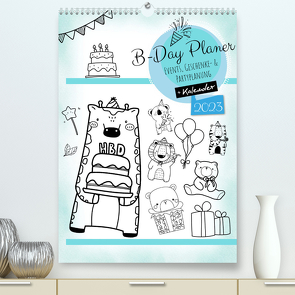Geburtstagsplaner Doodle Tiere – Für Termine, Geschenke, Eventdetails & mehr (Premium, hochwertiger DIN A2 Wandkalender 2023, Kunstdruck in Hochglanz) von MD-Publishing