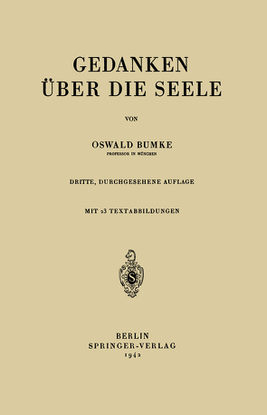 Gedanken über die Seele von Bumke,  Oswald