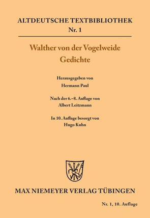 Gedichte von Kuhn,  Hugo, Walther von der Vogelweide