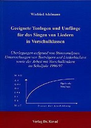 Geeignete Tonlagen und Umfänge für das Singen von Liedern in Vorschulklassen von Adelmann,  Winfried