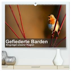 Gefiederte Barden – Singvögel unserer Region (hochwertiger Premium Wandkalender 2024 DIN A2 quer), Kunstdruck in Hochglanz von Krebs,  Alexander