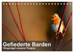Gefiederte Barden – Singvögel unserer Region (Tischkalender 2024 DIN A5 quer), CALVENDO Monatskalender von Krebs,  Alexander